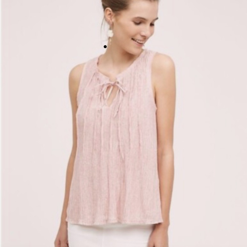 Anthropologie Light Pink Sleeveless Blouse